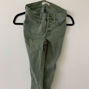 Madewell Cropped Army Green Jeans